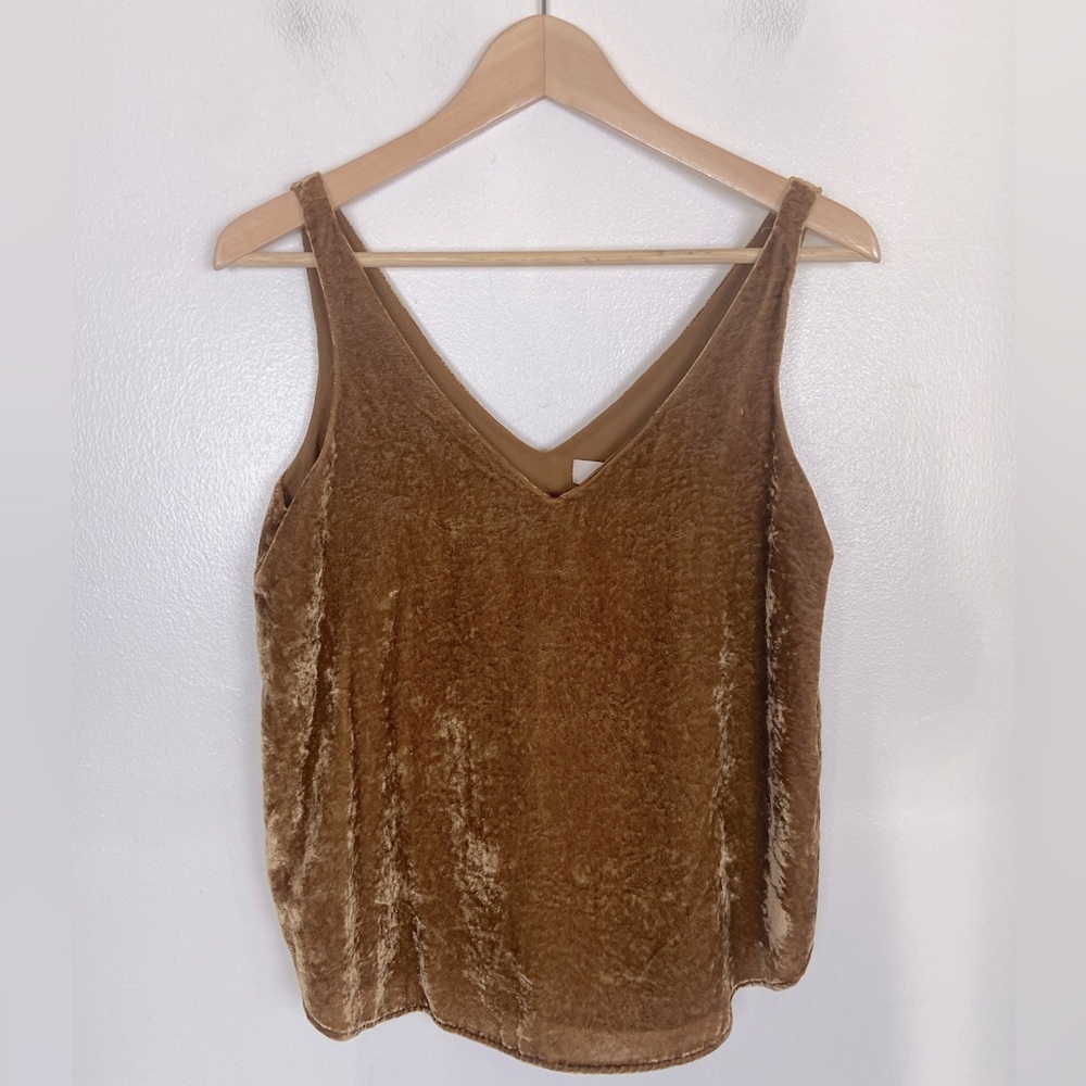 LOFT Brown Velvet Sleeveless Blouse - Picture 1 of 10